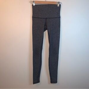 Lululemon Grey Herringbone High Rise Wunder Under Leggings 4